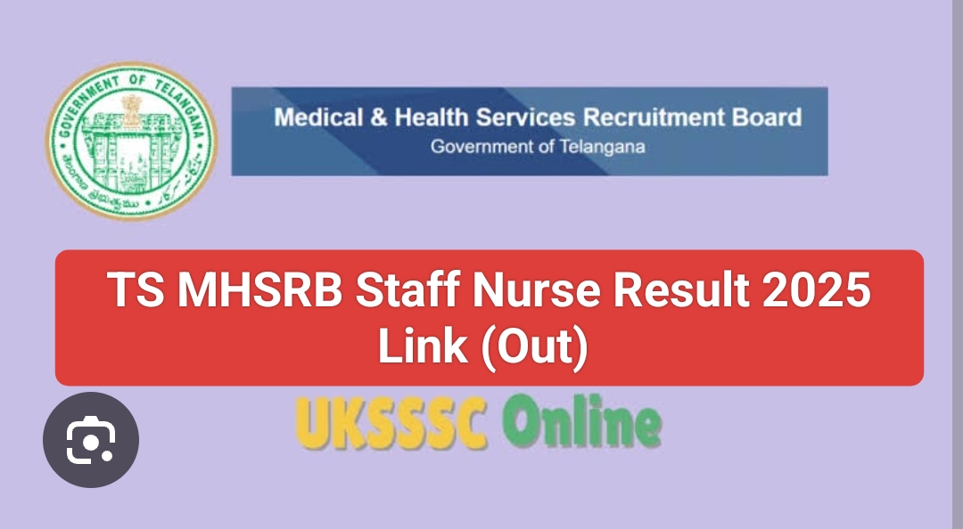 TS MHSRB Staff Nurse Result 2025 Pdf Link